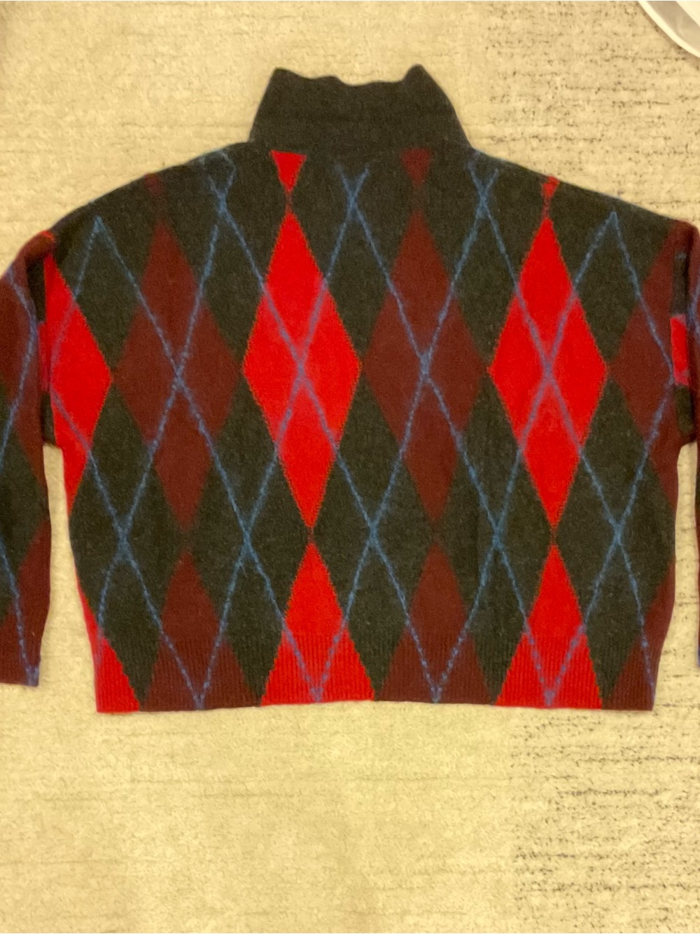 COS Argyle Wool Polo Jumper - Picture 3 of 4